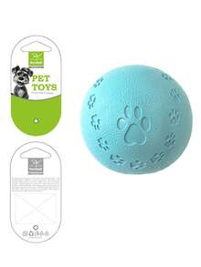 1pc Pet Paw Print Rubber Chew Toy Ball, Interactive Training Toy With Sound For Dogs - Multicolor - View 13