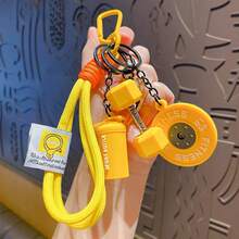 1 Set Personalized Fitness Barbell Dumbbell Keychain, Handmade Woven Gym Keychain Set Including Rope, Barbell, Dumbbell, Water Bottle, Keyring, Unisex - View 15