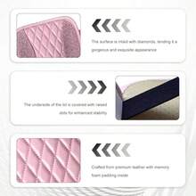 Bling Car Center Console Cover R Leater Armrest Cusion Pad Wit 2 Stoe Pocke Comtable Si Middle Console Cover  Most Veic Car Accessories Pink - 粉紅色的 - 查看 3