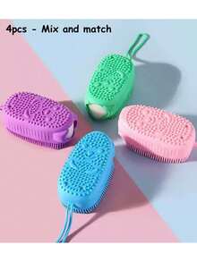 Silicone Bubble Bath Brush, A Massage And Back Scrubbing Tool, Double-Sided Exfoliating Shower Brush, Full Body Scrub Brush - Multicolor - View 11
