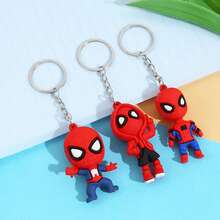 8件套【蜘蛛侠宇宙可爱风格】多款硅胶钥匙扣套装 蜘蛛侠主题包包挂件 新年礼物、情人节礼物、复活节礼物（随机款式） - 彩色 - 查看 3