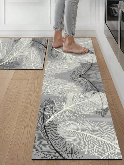 1pc Rubber Kitchen Mat, Colorful Geometric Print Pattern, Nordic Luxury Style Kitchen Rug, Long Runner Laundry Room Carpet, Thick Fabric With Comfortable Foot Feel, Easy Care Machine/Hand Washable, Practical Entryway Doormat Home Decor, Suitable For Dining Room, Kitchen, Laundry Room, Indoor Entrance, Great Gift For Autumn/Winter