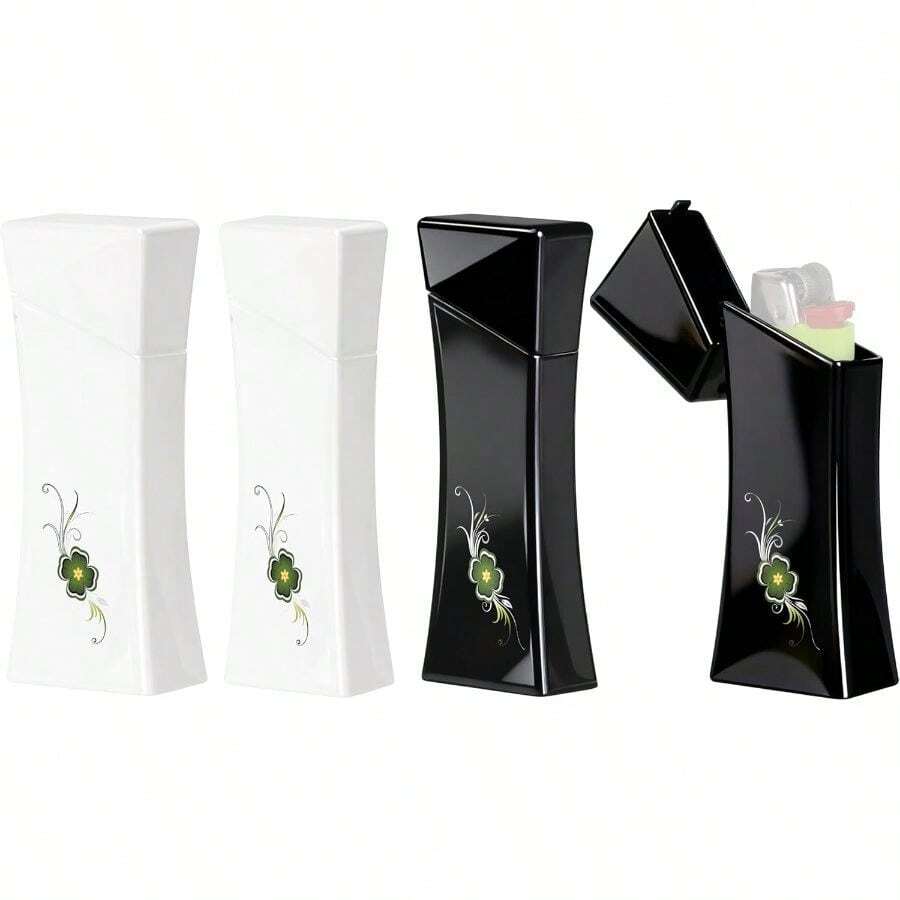 Pocket Lighter Storage Box, Decorative Floral Design, Small And Large Sizes, Black And White, 4 - Pack Set With Protective Cases J3, J6, J8, XP2 Models - Default - View 1