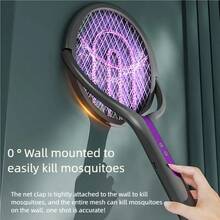 OBOVAY Matamoscas recargable con cabezal giratorio de 6 en 1 y varilla telescópica, raqueta eléctrica antimosquitos, dispositivo repelente de insectos y moscas, repelente de mosquitos, 1200mAh - Multicolor - Ver 6