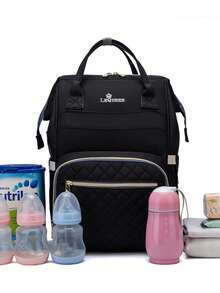 LEQUEEN 1pc Oxford Cloth New Mommy Bag, Casual Fashion Large Capacity Backpack, Multi-Compartment Maternity Diaper Bag, Suitable For Outdoor Travel And Storage - Multicolor - View 13