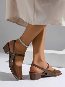 Women's High Heel Shoes, High Heel Pumps, Solid Color Fashion Shoes - Brown - View 6
