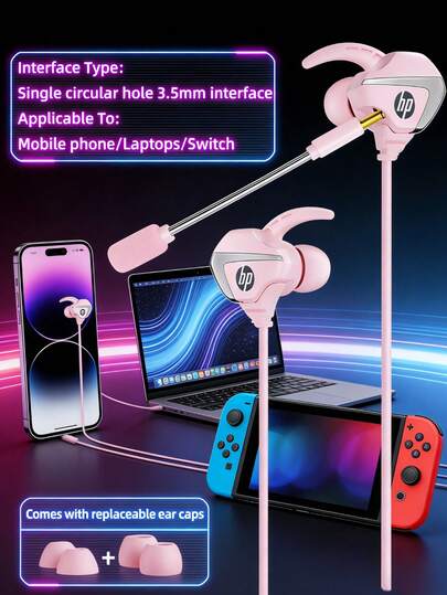  HP 入耳式监听耳机，有线耳塞，带麦克风，HiFi 低音，TPE 线缆，3.5mm 和 Type-C 接口，适用于音乐家、歌手、舞台、录音室（白色）