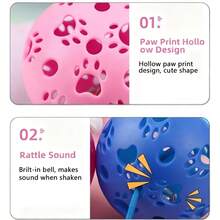 1个可爱可独处互动猫玩具，带铃铛，逼真羽毛滚轮，聚酯纤维材质，适合所有年龄段的猫咪 - 彩色 - 查看 8