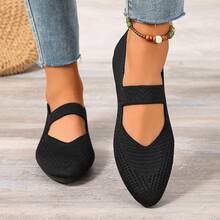 女士休闲平底一脚蹬鞋，简约纹理鞋面，时尚百搭，轻便舒适，适合通勤、散步等各种场合，四季皆宜 - 黑色 - 查看 6