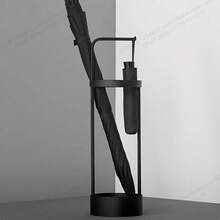 Vintage Style Metal Umbrella Stand - For Home And Commercial Use, Free-Standing Umbrella Storage With Drip Tray - A01 - View 1