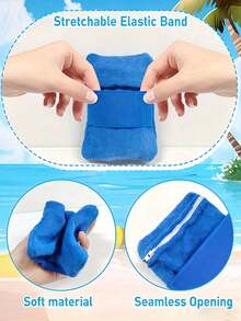 1. 便携式沙滩除沙清洁工具 - 无需电池，符合人体工学设计，采用柔软织物和去角质刷毛，结构紧凑，适合旅行，是海滩度假、露营、户外活动的理想之选，蓝色，沙滩配件 - 均碼 - 查看 2