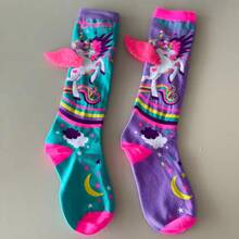 Girls' 3D Mid-Calf Socks With Cute Applique And Character Print - 4 - Xem 1