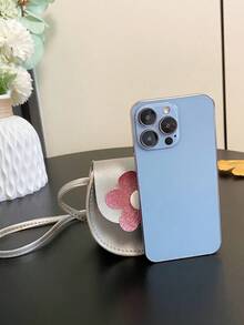 纯色迷你单肩包，PU皮革斜挎包，女童款 - 612花朵 - 查看 4