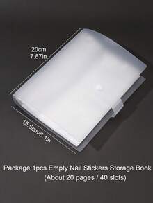 FULL BEAUTY 40 Slots Empty Nail Art Stickers Storage Book Matte Transparent Large Capacity Exhibition Photo Album Card Package Collecting Decals Display Button Type NoteBooks Manicure Nail Tool - Clear - View 6