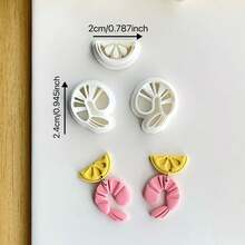 柠檬虾造型软陶模具，基础耳环制作工具套装，软陶切割器，适合制作独一无二的手工耳环，夏季系列 - 白色 - 查看 7