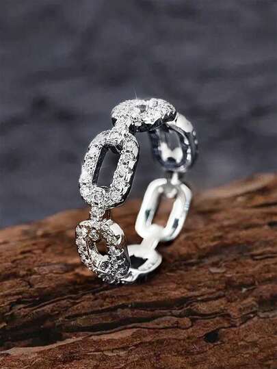 1pc Personalized S925 Sterling Silver Ring, Elegant Jewelry Gift For Women, Suitable For Bracelet & Necklace Stacking, DIY Jewelry Making, Anniversary Gift, Exquisite Women's Jewelry