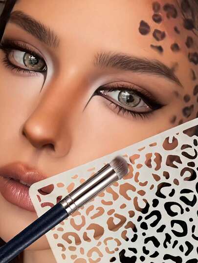 1件装性感镂空豹纹模板，豹纹化妆工具，适用于万圣节、狂欢节、音乐节、角色扮演、性感豹纹妆容，不对称镂空模板，绘画模板，喷绘模板，可用于化妆、赠品、旅行、平价好物、旅行必备