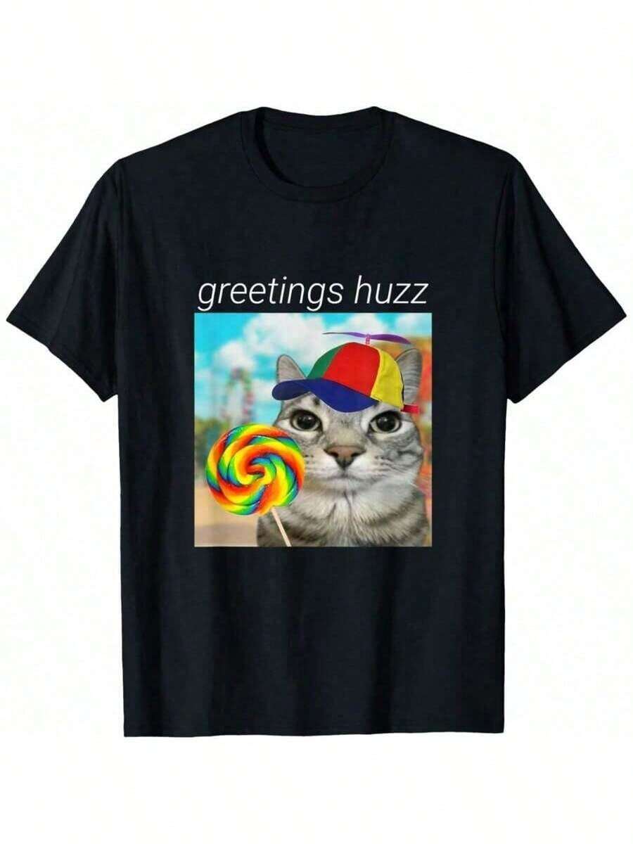 Camiseta de Algodón 100% de Alta Calidad con Meme Divertido de Calabuza y Calabuza de la Generación Z y Generación Alpha, Nuevo Producto - Negro - Ver 1