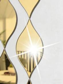 10pcs Gold Teardrop Acrylic Mirror Wall Stickers, Self-Adhesive Removable 3D Mirror Tile Decals For Living Room, Bedroom, Bathroom, Home Decor, All Season DIY Wall Art - Multicolor - View 6