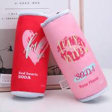 粉色毛绒发声宠物玩具，内置发声装置，汽水罐造型，互动式咀嚼投掷玩具，适合小型/中型犬、幼犬和猫咪 - 彩色 - 查看 5