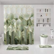 XLHOMO Bathroom Set -  Bathroom Set With Shower Curtain And Rugs, Bathroom Accessory Set, Sage Green Bathroom Accessories Set, Trash Can &Amp; Soap Dispenser - MàuK - Xem 10