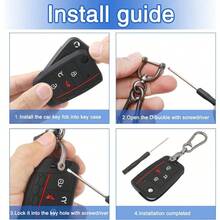 2 Pack Key Fob Cover With Keychain, 5 Buttons Silicone Rubber Key Case Compatible With Tiguan Atlas Jetta Alltrack Arteon Taos Car Key Cover - 4 Buttons Flip Key - View 5