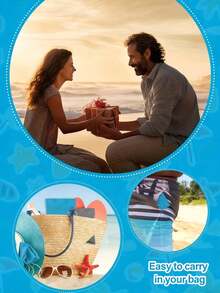 1. 便携式沙滩除沙清洁工具 - 无需电池，符合人体工学设计，采用柔软织物和去角质刷毛，结构紧凑，适合旅行，是海滩度假、露营、户外活动的理想之选，蓝色，沙滩配件 - 均碼 - 查看 4