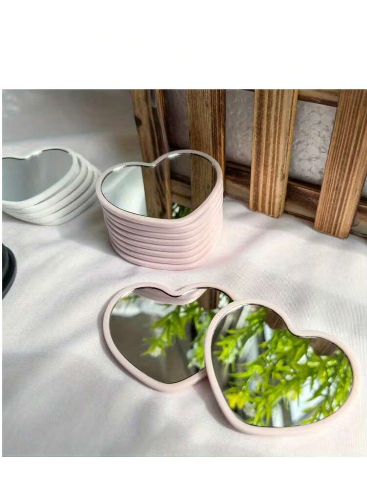 2pcs Mini Hair Brush Set, 1pc Blue & Pink Travel Wet & Dry Comb, 1pc Pink Heart-Shaped Makeup Mirror, Suitable For Spa, Sleepover, Birthday, Wedding, Bachelorette Party Gifts, Hair Salon, Beauty Parlor, Back To School, Travel Essentials, Hair Accessories - Blue and Pink Comb + Pink Heart Mirror - View 6