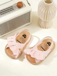 Infant Boys/Girls Soft Bottom Summer Sandals, Wedding Dress Flat Shoes, Beach Slippers, Newborn Toddler Walking Shoes - Pink - View 4