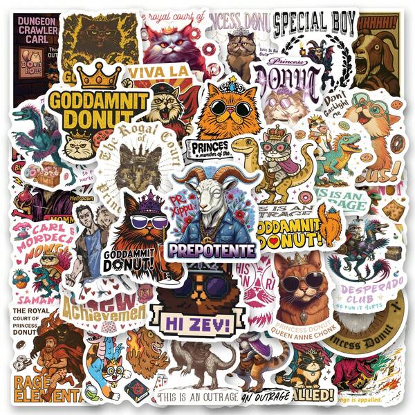 53 Pcs Dungeon Crawler Carl Stickers, Aesthetic Stickers, High Quality Stickers Scrapbook, Decorative Paper, Journaling, Laptop, Bumper, Skateboard, Water Bottles, Computer, For Gift Bags, Envelope Seals, Party Decoration