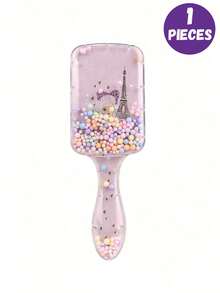 Set de 7 piezas que incluye peine cuadrado y botella rociadora, peine de plástico antiestatico con estampado de la Torre Eiffel, pinza para el cabello portátil con diseño, botella rociadora de alta presión, adecuado para niños y niñas, tipo de cabello normal, mango duradero de ABS, diseño cuadrado lindo, kit de herramientas para el peinado - Multicolor - Ver 10