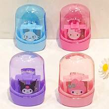 SANRIO 1个双孔削笔器，适合学生使用，Hello Kitty/Kuromi/Yuguigou/Melody 设计，学校文具，塑料材质，无需电池，适合14岁及以上人士使用 - 彩色 - 查看 3