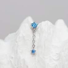 1pc Minimalist Diamond Stainless Steel Stud Earrings, Suitable For Women's Daily Wear - Diamond - View 6