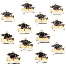 30pcs/Set 4 Styles Enamel Graduation Cap Pendant, DIY Earrings, Bracelets, Necklaces Jewelry Making - Multicolor - View 5