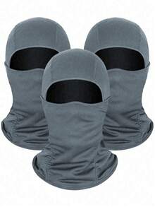 Máscara de esquí unisex tipo pasamontañas, bufanda de esquí resistente al viento, transpirable y con protección UV, color gris - Gris - Ver 1