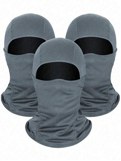 Máscara de esquí unisex tipo pasamontañas, bufanda de esquí resistente al viento, transpirable y con protección UV, color gris