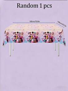 K-Pop Group Pattern Disposable Tablecloth, Essential For Girls Party - Multicolor - View 7