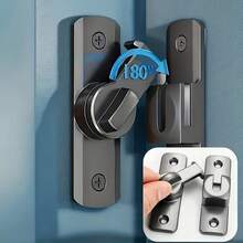1 Set Universal Metal Lock, 90/180 Degree Rotating Security Padlock, Suitable For Barn Doors, Bathroom Sliding Doors, Garages, Bedrooms, Cabinets And Other Doors And Cabinets - Multicolor - View 7