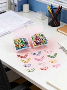 100pcs/Box Office Supplies Paper Clips, Student Bookmarks, Binder Clips, File Organizers, Bent Clips - 100 Paperclips - View 4
