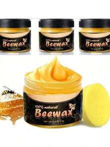 1/3 Pcs Natural Beeswax Wood Conditioner, Suitable For Furniture And Floors, Natural Beeswax Furniture Polish, Applicable To Wood, Multi-Purpose Beeswax Wood Cleaner, Random Assortment Of New And Old Models - Paste - View 2