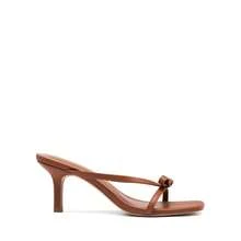 Women 2026 New Summer Kitten Heel Mule Sandals With Bow Decor, Comfortable Open Toe Slip On Slide Sandals For Party Wedding And Daily Casual Wearing - Brown - View 8