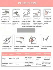 10片纯手工制作的短款圆形美甲贴片，蓝红白黑猫眼图案，带星星和格子纹，时尚可爱，Y2K风格，柔和闪光气质，适合女性和女孩，春夏秋冬皆宜，节日和日常生活均可使用。 - 藍白色 - 查看 4