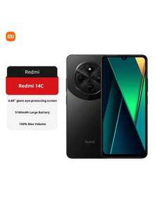 小米 (MI) Redmi 14C 6.88 英寸护眼大屏，120Hz 高刷新率，150% 大扬声器，4GB+64GB/8+256GB，星空黑/银/绿，USB Type-C（中文和英文版） - 黑色 - 查看 6