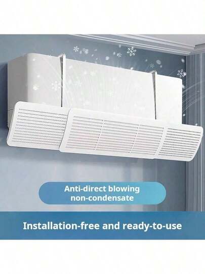 1pc Air Conditioner Wind Deflector, Retractable Air Flow Blocker, Universal Hook Design, No Installation Required, Prevents Direct Airflow, Highly Efficient Wind Shielding, Easy To Use, ABS Material, Suitable For Home, Bedroom, Dorm And Office