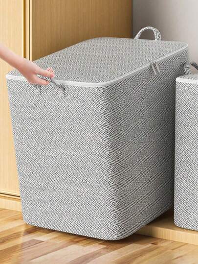 صندوق تخزين قابل للطي سعة كبيرة جدًا لتنظيم الملابس في الخزانة، صندوق تخزين كبير بدون حامل