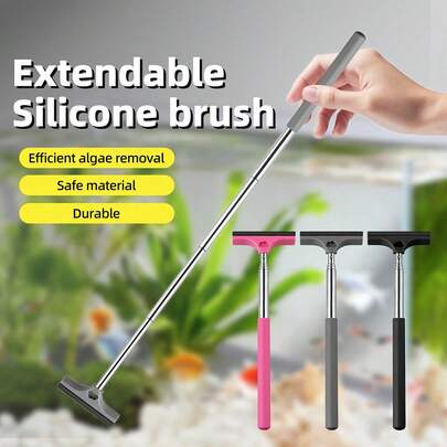 一套包含水族箱和水槽清洁刷。长而粗的手柄，使用方便省力。高弹性和柔软度，防止刮伤玻璃。有效去除藻类和顽固污垢。轻巧耐用，不易变形。可用于水族箱除藻、水槽清洁和污垢去除。适用于家庭鱼缸维护和厨房水槽清洁等场景。