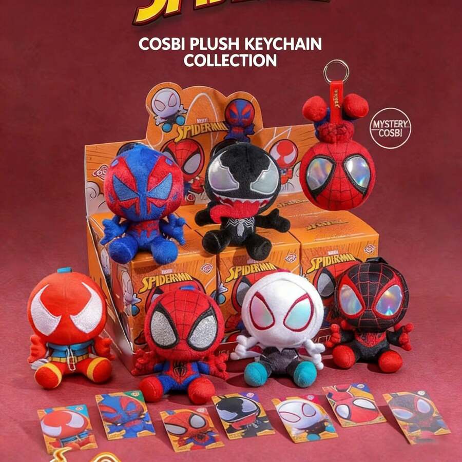 Marvel 1个【漫威蜘蛛侠主题】Q版盲盒吊坠/钥匙扣，生日派对礼物，新年礼物，情人节礼物，复活节礼物 - 彩色 - 查看 1