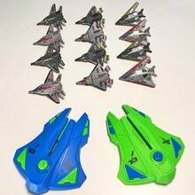 Blue Plastic Launching Fighter Jet, Novelty Outdoor Toy With Manual Launcher - Perfect Christmas & New Year Gift For Boys - Green - View 3