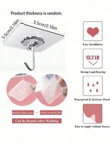 30 Móc Treo Tường Tự Dính, Không Cần Khoan, Chống Thấm Nước, Chịu Lực Cao, Dùng Cho Nhà Bếp, Phòng Tắm, Văn Phòng, Nhà Ở - Nhiều màu - Xem 6