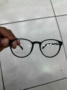 Men's, Women's, Unisex Round Retro Eyeglasses Frame - Black - View 2